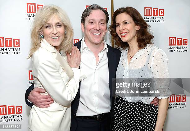 Judith Light, Jeremy Shamos, and Jessica Hecht attend "The Assembled Parties" Broadway Opening Night after party at the Copacabana on April 17, 2013...