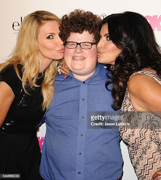 Brandi Glanville, Jesse Heiman and Jennifer Gimenez attend OK! Magazine's annual "So Sexy" party at SkyBar at the Mondrian Los Angeles on April 17,...