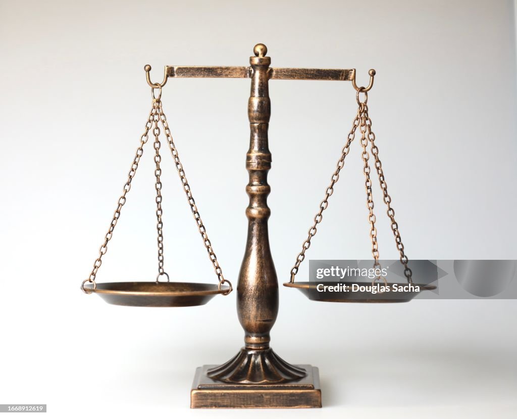 Legal justice concepts with a measuring scale