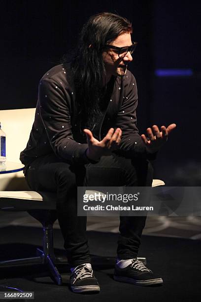 Skrillex attends IMS Engage in partnership wtih W hotels worldwide at W Hollywood on April 17, 2013 in Hollywood, California.