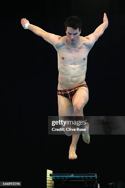 Patrick Hausding of Germany in action during previews ahead of the FINA/Midea Diving World Series 2013 at the Royal Commonwealth Pool on April 18,...