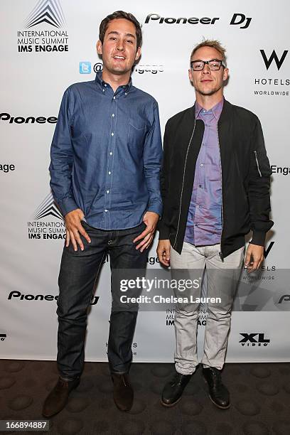 Instagram founder Kevin Systrom and DJ Diplo attend IMS Engage in partnership with W Hotels Worldwide at W Hollywood on April 17, 2013 in Hollywood,...