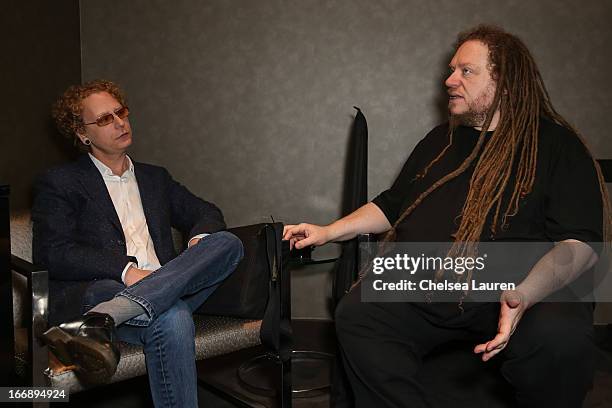 Beatport CEO Matthew Adell and author / virtual pioneer Jaron Lanier attend IMS Engage in partnership with W Hotels Worldwide at W Hollywood on April...