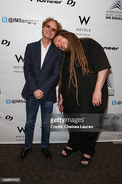 Beatport CEO Matthew Adell and author / virtual pioneer Jaron Lanier attend IMS Engage in partnership with W Hotels Worldwide at W Hollywood on April...