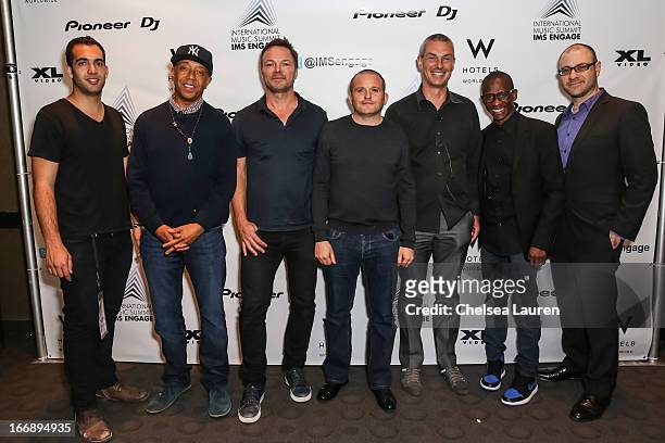 Domenico Ruggeri, Founder of Def Jam Records Russell Simmons, DJ Pete Tong, IMS partner Ben Turner, president of electronic music at Sony / founder...