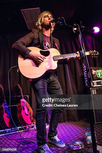 Singer / songwriter Keith Harkin performs at Genghis Cohen Lounge on April 17, 2013 in Los Angeles, California.
