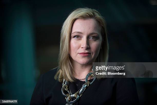 Christy Wyatt, chief executive officer of Good Technology Inc., poses for a photograph following a Bloomberg Television interview in London, U.K., on...
