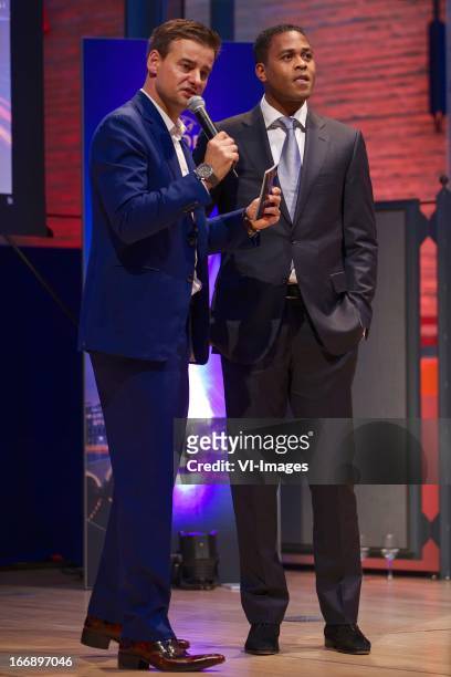 Wilfred Genee, Patrick Kluivert during the UEFA Europa League trophy handover ceremony on April 18, 2013 at Amsterdam, The Netherlands.