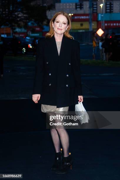 Julianne Moore attends the Ralph Lauren Fashion show during New York Fashion Week: The Shows at the Brooklyn Navy Yards on September 08, 2023 in New...