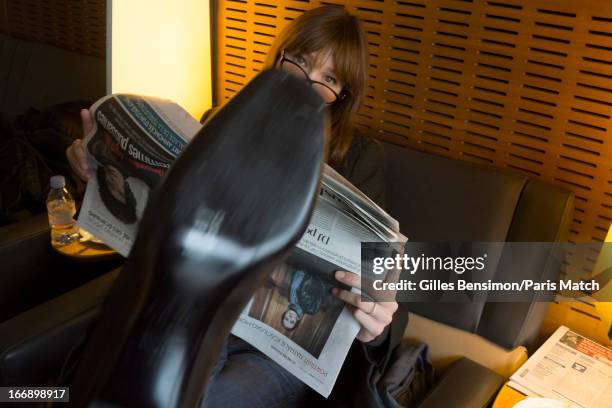 Singer Carla Bruni travels to Berlin for the Echo Music Awards where she will sing from her new album Little French Songs, photographed for Paris...