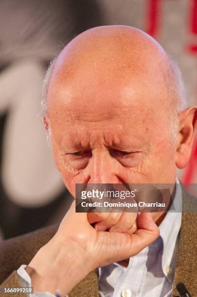 Gilles Jacob attends the 66th Cannes Film Festival Official Selection Presentation - Press Conference at Cinema UGC Normandie on April 18, 2013 in...