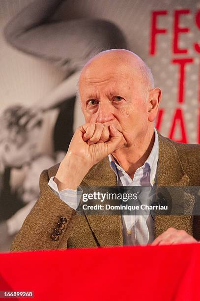 Gilles Jacob attends the 66th Cannes Film Festival Official Selection Presentation - Press Conference at Cinema UGC Normandie on April 18, 2013 in...