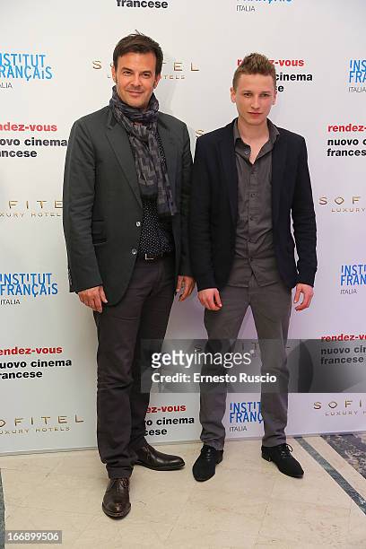 Ernst Umhauer and Francois Ozon attend the Rendez-Vous Film Festival opening night at Hotel Sofitel on April 17, 2013 in Rome, Italy.
