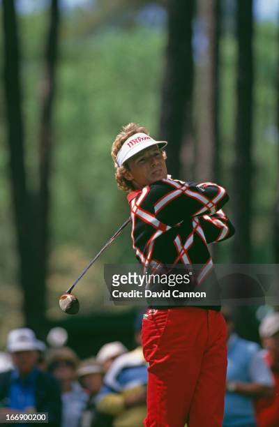 German golfer Bernhard Langer at the US Masters Tournament at Augusta National Golf Club, Augusta, Georgia, 7th-10th April 1988.