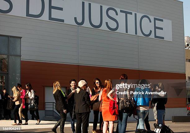 Women who received PIP breast implants arrive at the courthouse at Parc Chanot on April 18, 2013 in Marseille, France. Jean-Claude Mass and his PIP...