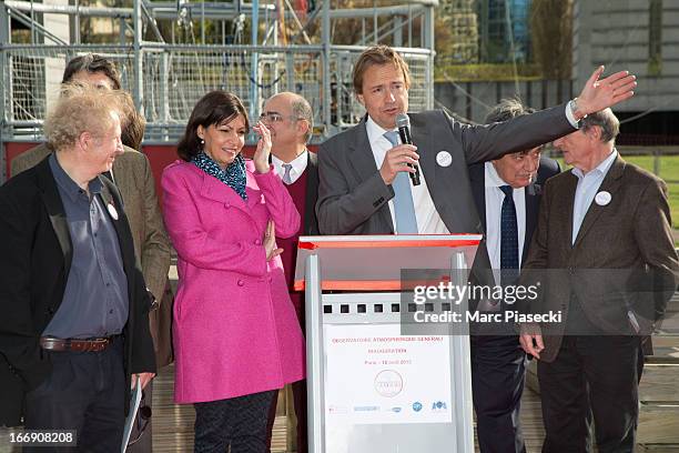 Gerard Feldzer, Anne Hidalgo, Jerome Giacomoni, Claude Tendil and Jean-Louis Etienne attend the launch of the new Paris Observatory Atmospheric...