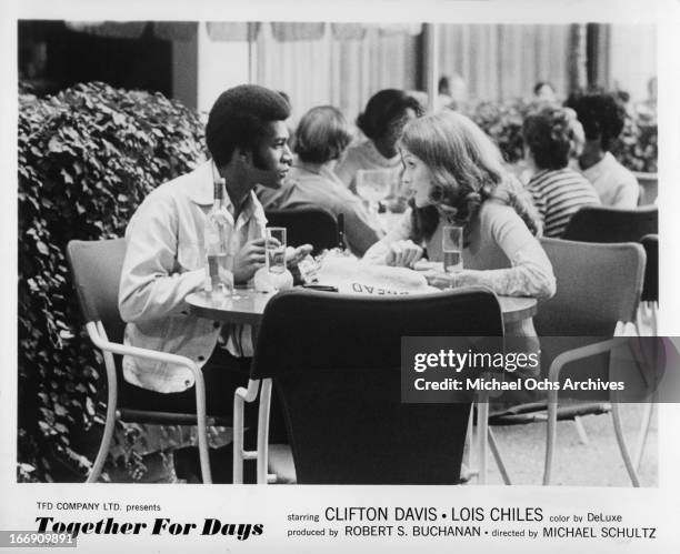 Clifton Davis and Lois Chiles in a scene from the film 'Together for Days' in 1972.