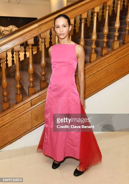 Francesca Hayward attends the Molly Goddard show during London Fashion Week September 2023 at Christie's King Street on September 16, 2023 in London,...