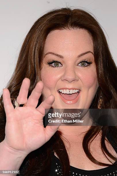 Actress Melissa McCarthy arrives at a Twentieth Century Fox presentation to promote the upcoming film "The Heat" at Caesars Palace during CinemaCon,...