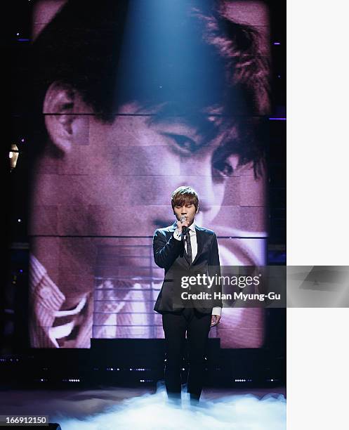 South Korean singer K. Will performs onstage during the Mnet 'M Countdown' at CJ E&M Center on April 18, 2013 in Seoul, South Korea.