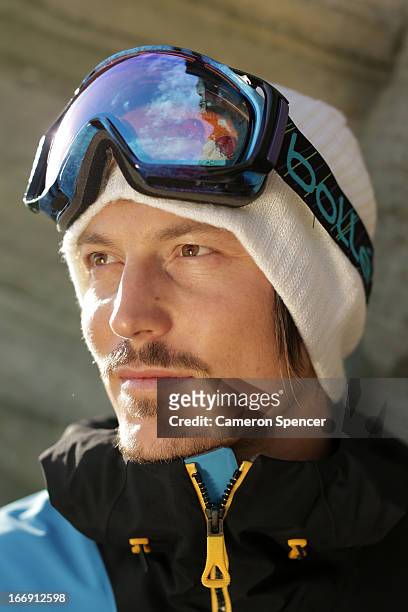 Australian snowboarder Alex 'Chumpy' Pullin poses during a portrait session at Watsons Bay on April 18, 2013 in Sydney, Australia. Pullin is the...