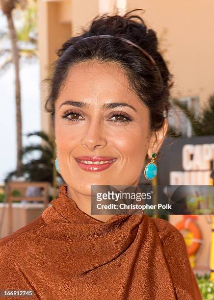 Actress Salma Hayek attends the "Grown Ups 2" Photo Call at The 5th Annual Summer Of Sony at the Ritz Carlton Hotel on April 18, 2013 in Cancun,...