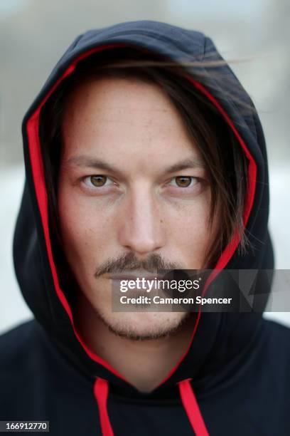 Australian snowboarder Alex 'Chumpy' Pullin poses during a portrait session at Watsons Bay on April 18, 2013 in Sydney, Australia. Pullin is the...