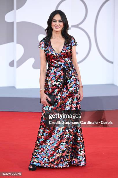 Maria Grazia Cucinotta attends a red carpet for the NuovoImaie Venice Award 2023 at the 80th Venice International Film Festival on September 08, 2023...