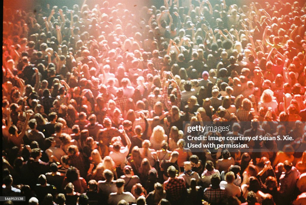 Concert crowd from above