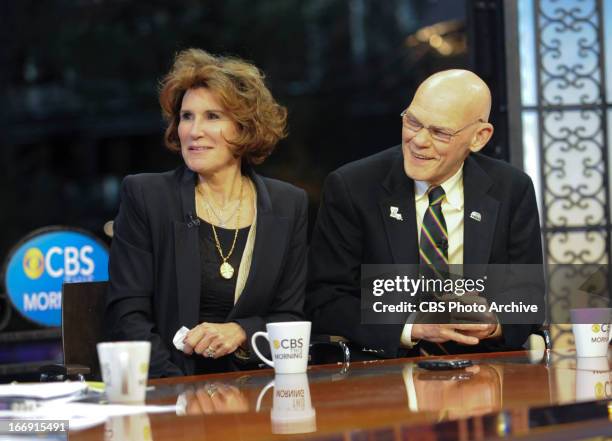 James Carville and Mary Matalin appear on CBS This Morning in a live broadcast from CBS Super Bowl Park at Jackson Square in the heart of the...