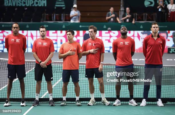 Davis Cup of United States during the opening ceremony prior to the 2023 Davis Cup Finals Group D Stage match between United States and Finland at...