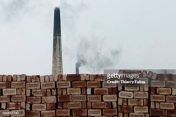 Brick factories lay in Dhaka's suburbs..
