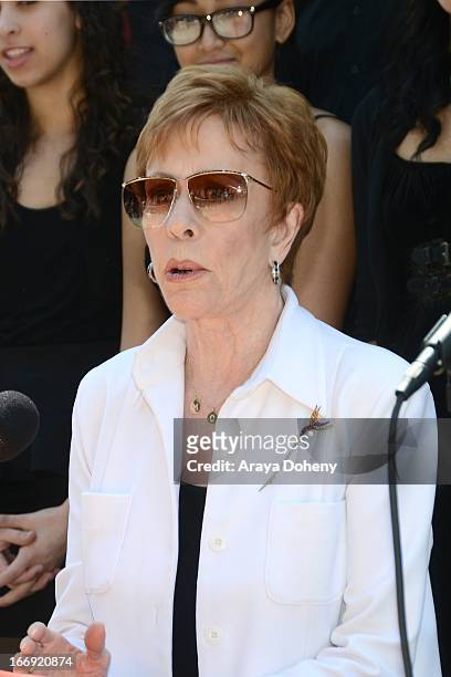 Carol Burnett attends the Carol Burnett Square naming ceremony and plaque unveiling on April 18, 2013 in Los Angeles, California.