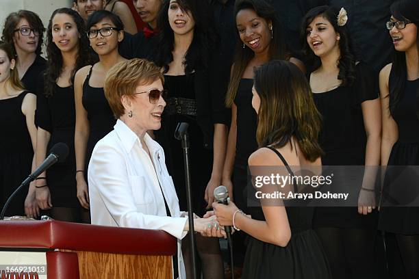 Carol Burnett attends the Carol Burnett Square naming ceremony and plaque unveiling on April 18, 2013 in Los Angeles, California.