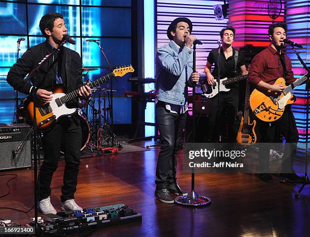 Pop group sensation JONAS BROTHERS perform their newest single on "LIVE with Kelly and Michael," distributed by Disney-Walt Disney Television via...