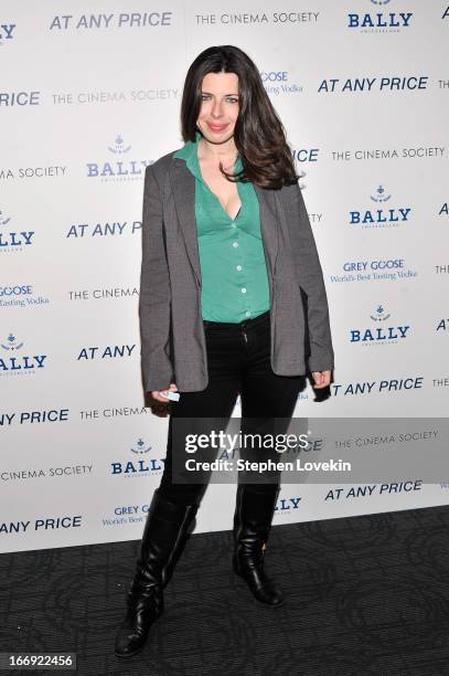 Actress Heather Matarazzo attends the Cinema Society & Bally screening of Sony Pictures Classics' "At Any Price" at Landmark Sunshine Cinema on April...