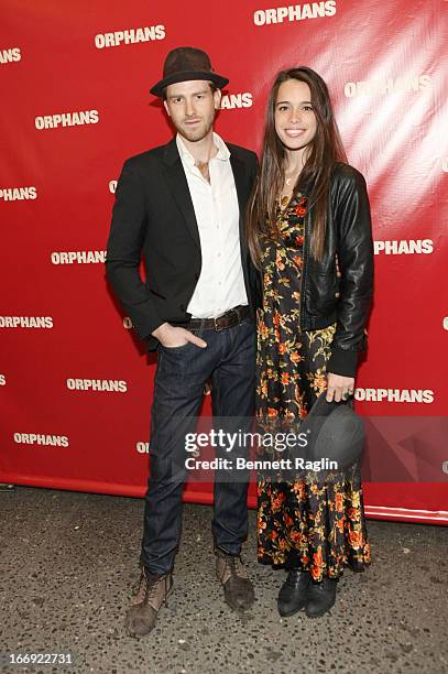 Jon Foster and Chelsea Tyler attend the "Orphans" Broadway Opening Night at the Gerald Schoenfeld Theatre on April 18, 2013 in New York City.