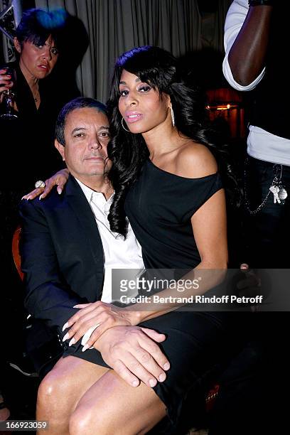 Master Jeweler Edouard Nahum and Choreographer Mia Frye attend 'Divamour' launch party at Tres Honore Bar on April 18, 2013 in Paris, France.