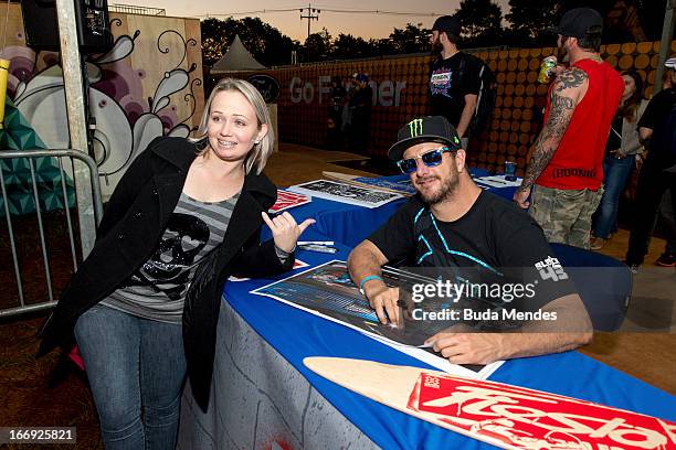 Rally Pilot Ken Block during the autograph session at the X Games on April 18, 2013 in Foz do Iguacu, Brazil.