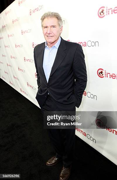 Actor Harrison Ford attends the Lionsgate CinemaCon Press Conference Invitational : An Exclusive Product Presentation Highlighting Its 2013 Release...