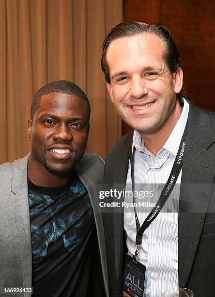 Actor Kevin Hart poses with guests prior to the Lionsgate CinemaCon Press Conference Invitational : An Exclusive Product Presentation Highlighting...