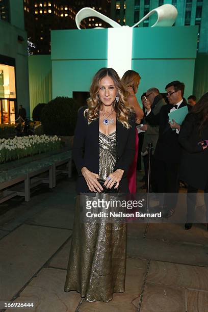 Actress Sarah Jessica Parker is wearing Diamonds from the Tiffany & Co. 2013 Blue Book Collection as she attends the Tiffany & Co. Blue Book Ball at...