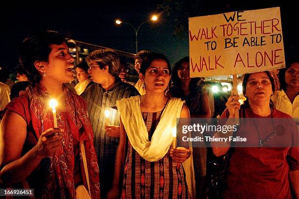 Demonstration against the lack of security in Delhi following the rape of a few students in the Indian capital. The tradition of the dowry in India,...