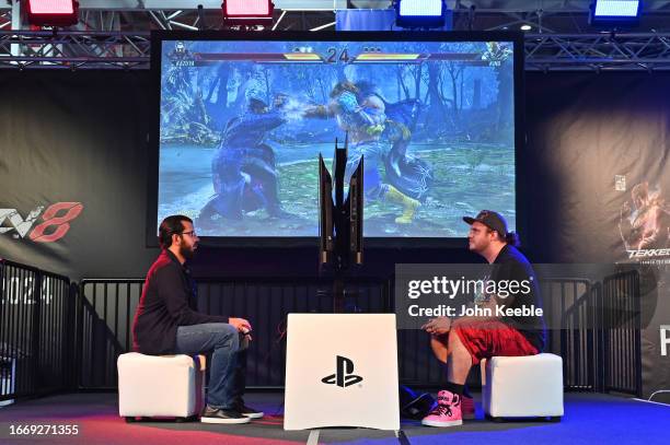 Gamers play Tekken 8 on PlayStation 5 during the Insomnia Gaming Festival #I71 at NEC Arena on September 08, 2023 in Birmingham, England. Insomnia is...