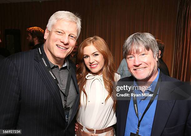 Actress Isla Fisher poses with guests prior to the Lionsgate CinemaCon Press Conference Invitational : An Exclusive Product Presentation Highlighting...