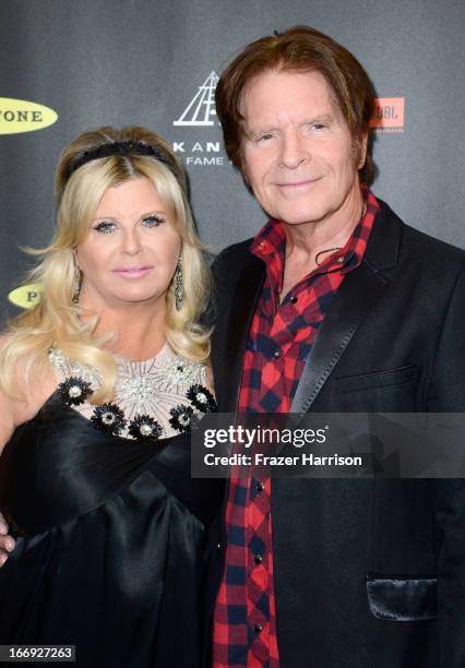 Musician John Fogerty and wife Julie Lebiedzinski attend the 28th Annual Rock and Roll Hall of Fame Induction Ceremony at Nokia Theatre L.A. Live on...