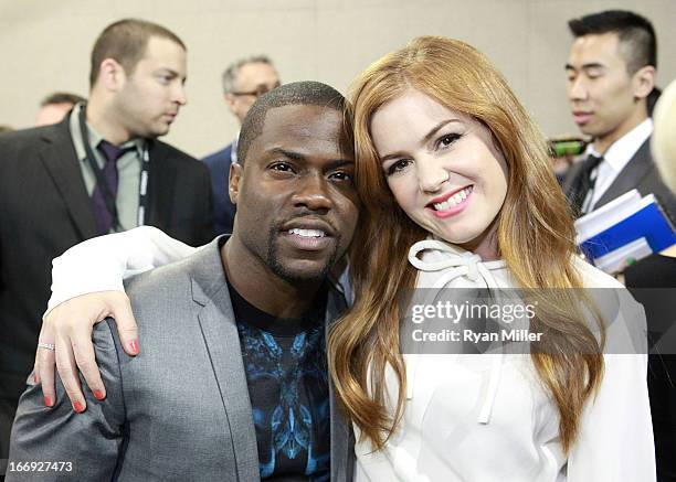 Actors Kevin Hart and Isla Fisher attend the Lionsgate CinemaCon Press Conference Invitational : An Exclusive Product Presentation Highlighting Its...