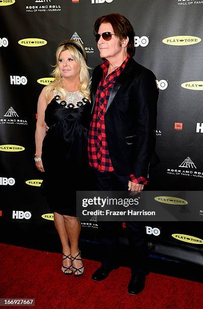 Musician John Fogerty and wife Julie Lebiedzinski attend the 28th Annual Rock and Roll Hall of Fame Induction Ceremony at Nokia Theatre L.A. Live on...