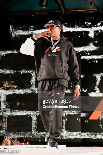 Former NBA player Allen Iverson walks the Actively Black fashion brand's The Black Mixtape 2 runway show at Sony Hall on September 08, 2023 in New...