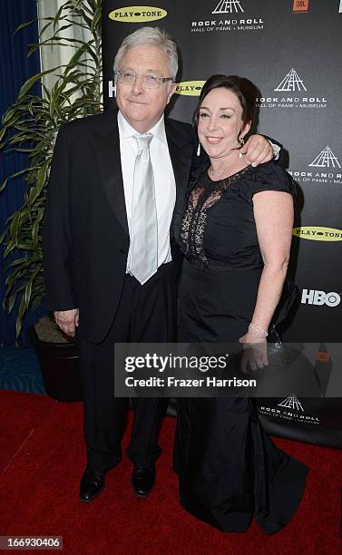 Inductee Randy Newman and wife Gretchen Preece attend the 28th Annual Rock and Roll Hall of Fame Induction Ceremony at Nokia Theatre L.A. Live on...